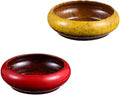 2pcs Vintage Ceramic Flowerpot Set, Large Diameter Succulent Planter Pots with Red and Yellow Glaze, Outdoor Patio Planting Container for Garden and Home Use