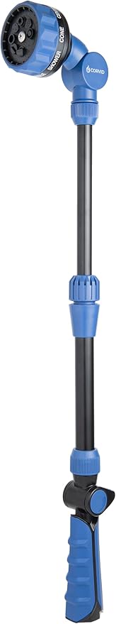 20-Pack with Corvid Adjustable Thumb Control Garden Watering Wand, 19-24 Inch Telescoping Hose Nozzle 8 Spray Patterns, Heavy-Duty Zinc & Aluminum for Precise Watering and Cleaning