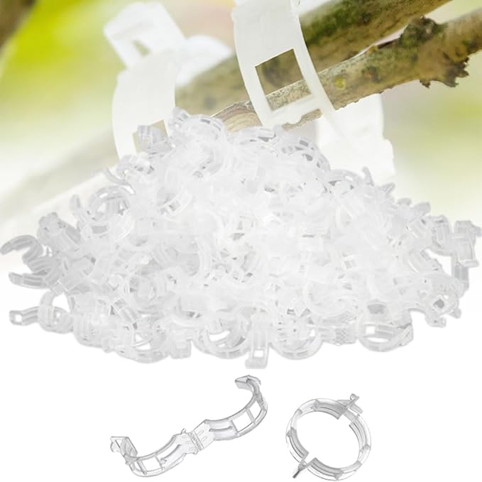 Thickened Plant Fixing Clip 100Pcs, 2025 Summer New Tomato Grape Vine Vegetables Plant Fixing Clips, Upgrade Plant Support Clips Reusable Garden Clips Secured Plastic Plant Clip (50, White)