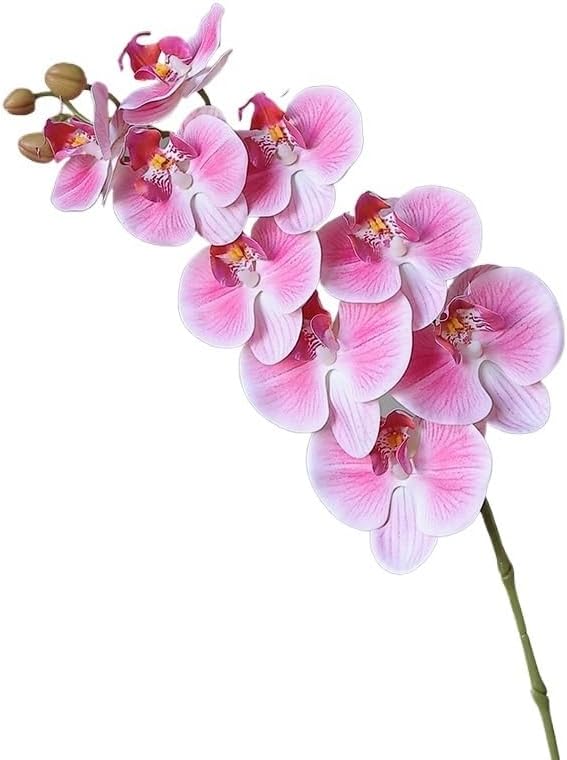 Artificial Phalaenopsis Orchid Realistic Faux Flower for Home Decoration, Hallway, Dining Table, and Living Room(9-headpink)