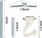 6 Sets White Ceiling Hooks for Hanging Plant, Heavy Duty Swag Toggle Hooks with Hardware (Silver)