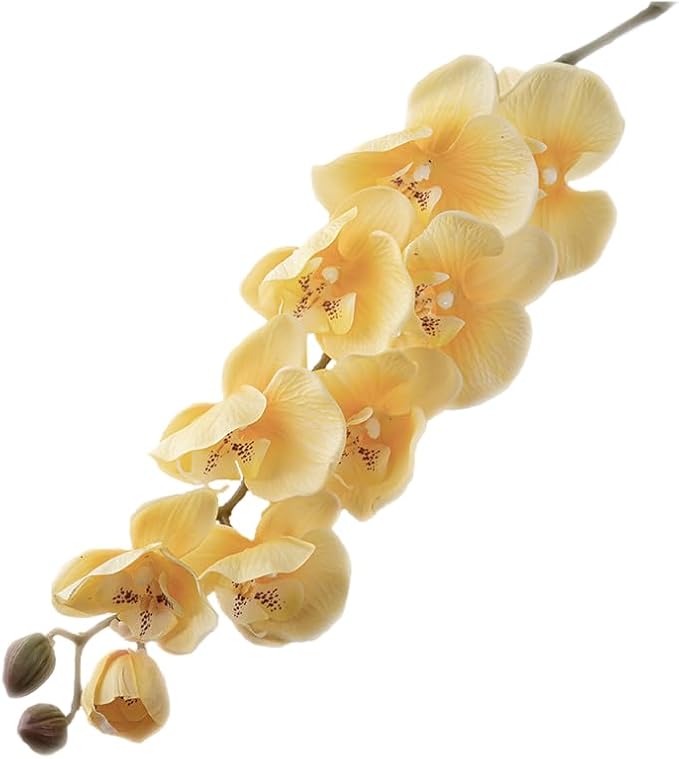 2 Simulation Butterfly Orchid Artificial Fake Flowers Decorative Living Room Bedroom Fake Flowers (Yellow)
