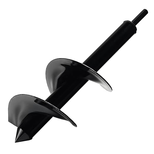 4 x 12 Inch Auger Drill Bit for Planting, Garden Spiral Drill Bit Rapid Bulb Planter Drill Auger for Planting Bulb Flower, Bedding Plant, Post or Umbrella Hole Digger for 3/8" Hex Drive