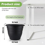 16 Inch Plant Pots Indoor Outdoor,6 Pack Black Plastic Planters with Drainage Holes,Large Lightweight Flower Pots for Indoor Outdoor Plants,Patio Garden Containers