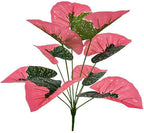 Artificial Caladium Plant with Red and Green Leaves, Red Leaf Artificial Plants Decoration Simulated Bonsai Potted Decor Home Room Party Wedding Office Floor(Rosered(No Flowerpot), 60cm)