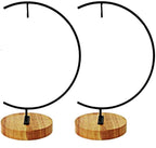 YY YEARCHY Awesomes Terrarium Ornament Display Stand Metal Stand Air Plant Stand Flower Pot Stand Holder Iron Pothook Stand for Hanging Glass Terrarium Globe Ball (2, Black)