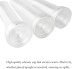 HAHIYO 10PCs 4.3X1.5inch 60ml Transparent Plastic Floral Tubes Floral Water Tubes Flower Vials with Silicone Cap for Plants Fresh Flowers Arrangement Decoration Milkweed Cutting Florist Supplies