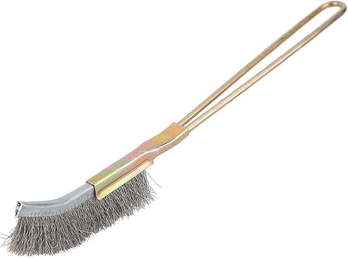 Topyond Curved/Straight Head Steel Soft Bonsai Brush - Japan Brash Garden Cleaning Tool - Perfect for Gentle and Effective Cleaning of Bonsai Trees and Plants(Elbow)