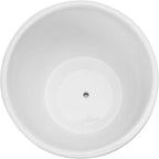 MyGift 7 Inch Round White Ceramic Plant Pot with Drainage Hole and Attached Saucer, Modern Decorative Embossed Sunburst Planter Container for Indoor Home Garden