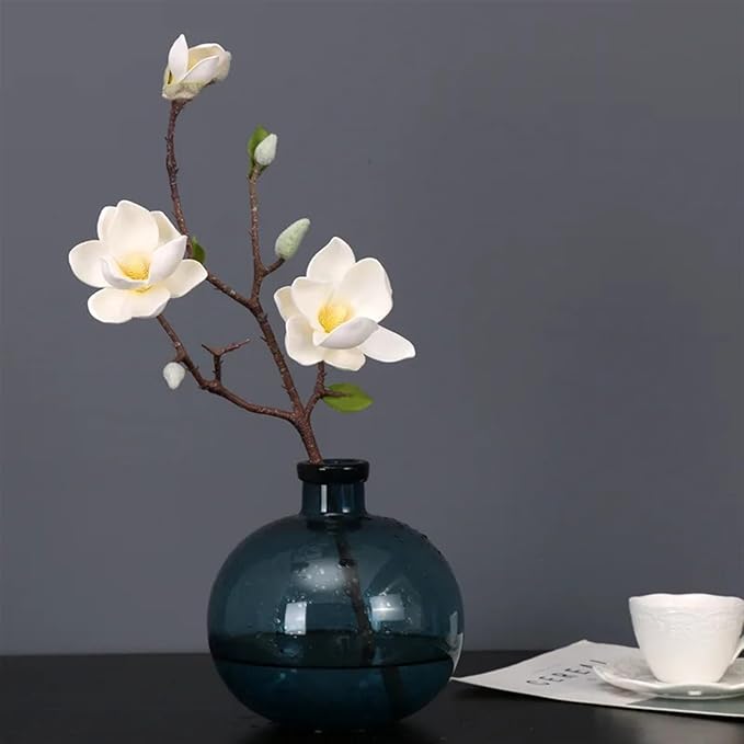 Artificial Flowers for Decoration,Simulated Flowers Simulation Big Magnolia Artificial Flower Orchid Fake Flowers Plant Living Room Home Wedding Decoration(Light Pink)