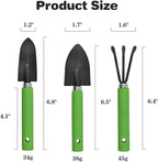 Garden Tools 3-Piece Planting Tools Set with Plastic Handle,Lightweight Durable Gardening Hand Tools,Ideal Succulent Tools Gifts for Women and Men (Small Green Set)