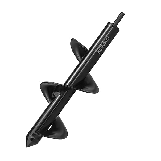 Auger Drill Bit for Planting Ruooson 3.7X11.8 in Garden AugerSpiral, Easy Planter Rapid Planter Plant for 3/8" Hex Drive <1Pcs>. (3.7x11.8 in)