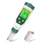 pH Meter for Water Hydroponics, 5-in-1 pH TDS EC Salt Tester for Water Nutrient Solution, Simultaneous Display of pH EC Temp for DWC Reservoir Tank, Aeroponic Garden, Growing System