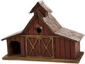 Glitzhome Bird Houses for Outdoors, 20.67" H Rustic Wooden Bird House Barn Design Hand Painted Birdhouse Extra-Large Bird Houses for Outsides