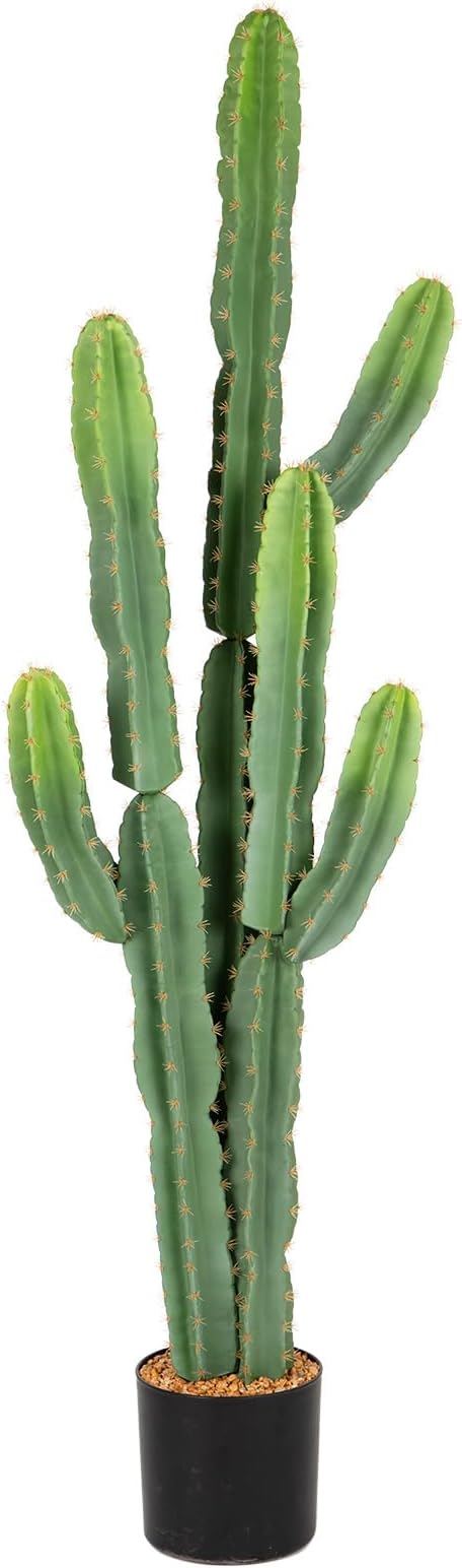 Nafresh UV-Resistant Artificial Fake Cactus Plants 5ft – Large Faux Cowboy Cactus for Indoor & Outdoor Home, Office, or Garden Decor