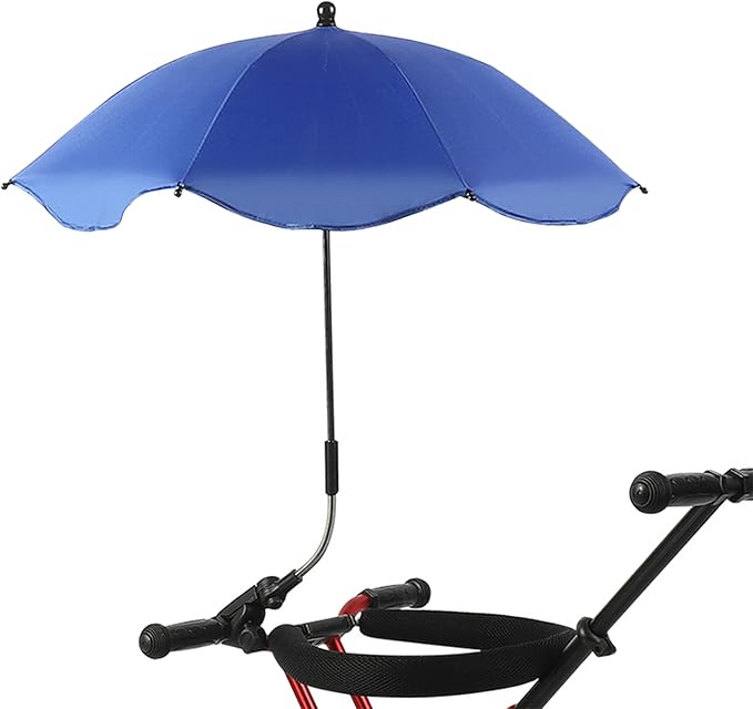 Chair Umbrella with Clamp Portable Adjustable Angle Sun Shade UPF 50+ for Beach Patio Strollers and Folding Chairs Polyester Rubber