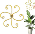 Reusable Plastic Plant Support Stakes, Plant Stem Support Set - Flexible Indoor Gardening Trellis for Potted Vines, Climbing Flowers and Herb Garden (Gold)