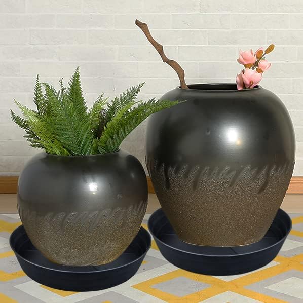 LWALRS Plant Saucer 14 Inch 2 Pack 10 12 14 16 18 20 25, Plastic Plant Trays for Pots，Extra-Deep Plant Water Dray Tray, Bird Bath Bowl, Heavy Flower Plant Saucers Indoors and Outdoor No Holes