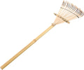 Milisten Gardening Tool Bamboo Rake Wood Handle Small Garden Rake for Loosening Weeding Gardening Tasks