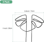 M METERXITY 2-Pack Monstera Plant Support, 11x5.9 Inch Reusable Sturdy Alloy Plant Support Stakes Unique Design for Potted Plants Flowers/Vegetables/Indoor Outdoor Climbing Plants [Black]