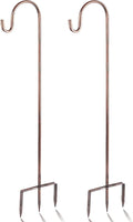 EXCMARK 2 Pack Shepherd Hook 48 inch 1/2 inch Thick Use at Weddings, Hanging Solar Lights, Lanterns, Bird Feeders, Metal Hanger Hook. (Bronze, 48 inch) U.S. Patent.