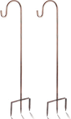 EXCMARK 2 Pack Shepherd Hook 48 inch 1/2 inch Thick Use at Weddings, Hanging Solar Lights, Lanterns, Bird Feeders, Metal Hanger Hook. (Bronze, 48 inch) U.S. Patent.