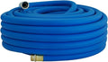 WiseFlow Garden Hose 100FT x 3/4", Heavy Duty Rubber Hose, Water Hose with Five Layered Braiding, Male Female Fittings, 1000PSI Burst, 300PSI Working (Blue)