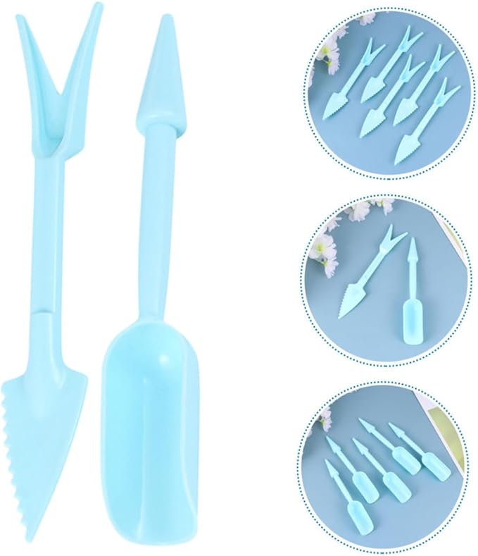 SUPVOX Succulent Transplanting Tools Set 20pcs (16cm) Blue Multi-Functional Planting and Potting Hand Tools for Gardening and Flower Care