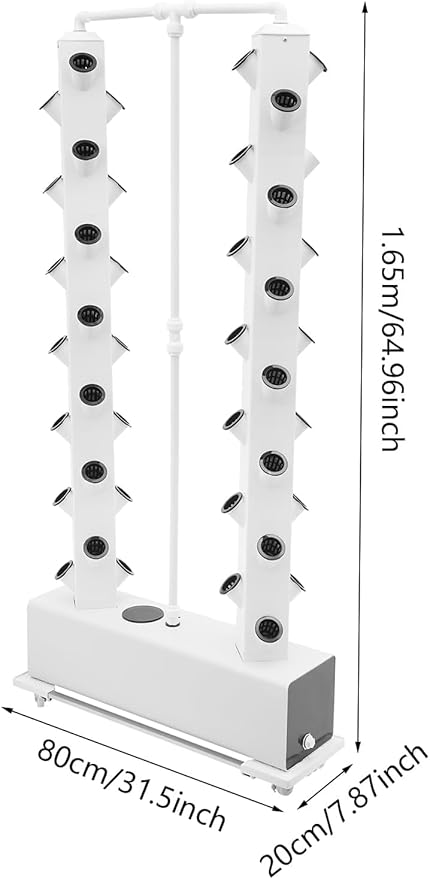 Hydroponic Growing System Kit, 56 Plant Hydroponic Tower Indoor Herb Garden Vertical Planter Germination Kit with Intelligent Water Circulation & Timer Function, Grower Harvest Fresh Herbs Vegetables