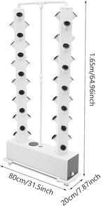 Hydroponic Growing System Kit, 56 Plant Hydroponic Tower Indoor Herb Garden Vertical Planter Germination Kit with Intelligent Water Circulation & Timer Function, Grower Harvest Fresh Herbs Vegetables