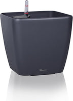 Dexceder 11x10 Self Watering Planter Indoor Outdoor, Inner Mat Design, Thickened Table Flower Plant Pot with Water Level Indicator (Slate Gray Matte)