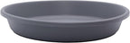 The HC Companies Flower Pot Saucers - Plastic Plant Saucer for Outdoors & Indoors - Traditional Design Plant Pot Trays for Water Drainage - Durable & Stylish Round Plant Tray (14-inch Warm Gray)