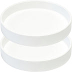 2 Pack 8 inch Plant Saucer Drip Tray, Heavy Sturdy Plastic Planter Flower Pot Drainage Tray Plate Saucers for Indoor Outdoor Garden, Plant Water Drip Trays for pots Base (8", Creamy White)