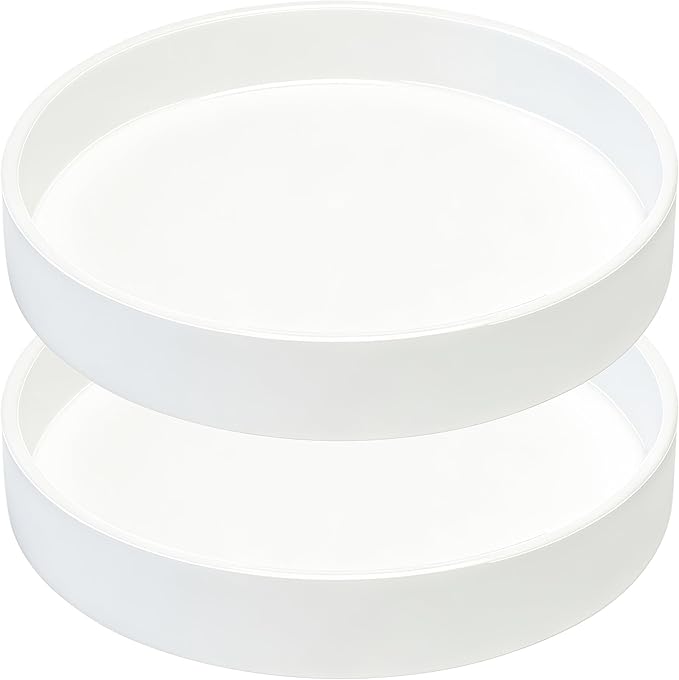2 Pack 4 inch Plant Saucer Drip Tray, Heavy Sturdy Plastic Planter Flower Pot Drainage Tray Plate Saucers for Indoor Outdoor Garden, Plant Water Drip Trays for pots Base (4", Creamy White)