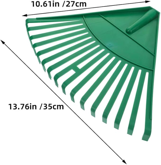 Beaupretty 2pcs Plastic Garden Rake Head Replacement for Leaf Collecting and Lawn Cleaning, Green Outdoor Tool for Gardening and Landscape Debris Removal