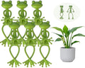 Frog Plant Stand – Cute Green Frog Holder, Funny Plant Support Clips, Small Garden Décor for Stems & Flowers