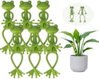Frog Plant Stand – Cute Green Frog Holder, Funny Plant Support Clips, Small Garden Décor for Stems & Flowers