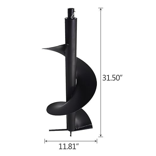 12-in Earth Auger Drill Bit, Garden Plant Flower Auger Rapid Planter Compatible Gas Powered Post Fence Hole Digger with 3/4 Shaft