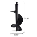 12-in Earth Auger Drill Bit, Garden Plant Flower Auger Rapid Planter Compatible Gas Powered Post Fence Hole Digger with 3/4 Shaft
