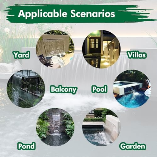 Waterfall Spillway for Indoor/Outdoor Decorative,Waterfall Spillway Kit with Pipe Connector Perfect for Pond & Fountain Installat Water Flow Solut for Backyard Waterfalls and Detive Features