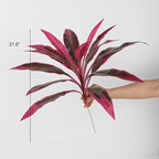 2 Pcs Artificial Cordyline Fruticosa Logs Tropcial Plant 21.6in Fake Dracaena Tree for Indoor Outdoor Office Home Living Room Patio Greenery Porch Decor (Red)