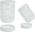 Ceramic Orchid Pot, Orchid Pots with Holes 4 Inch,for Repotting with Saucers, Fang-White 2pack