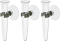 PATIKIL Floral Water Tubes with Suction Cup, 3 Pcs 0.6" ID 4" Plastic Wall Hanging Vase for Plants Flower Arrangement, Clear