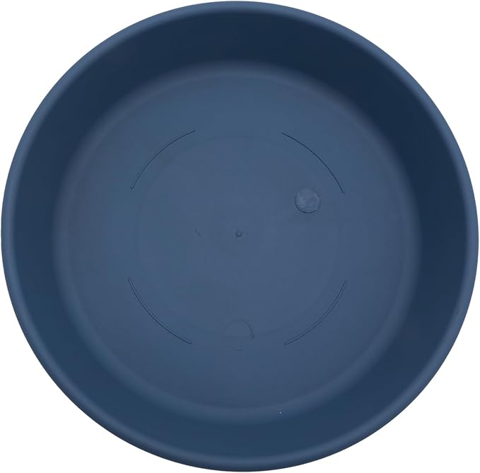 The HC Companies Flower Pot Saucers - Plastic Plant Saucer for Outdoors & Indoors - Traditional Design Plant Pot Trays for Water Drainage - Durable & Stylish Round Plant Tray (12-inch Slate Blue)