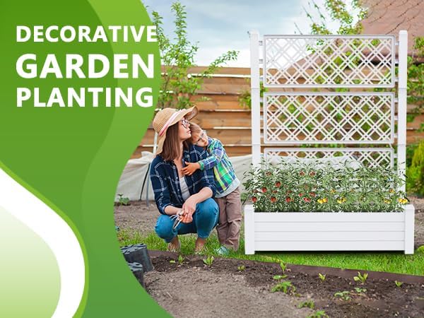 Durable Resin Raised Garden Bed with Drainage Holes & Reinforced Corners - Lightweight Flower Boxes Outdoor for Vegetables, Herbs, and Patio Garden Enclosure System (Ashen, 43.43*18.27*59.29)
