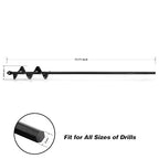 Auger Drill Bit for Planting Ruooson 1.6X17.5 in Garden AugerSpiral Drill, Easy Planter Rapid Planter Plant for 3/8" Hex Drive Drill <1Pcs>.