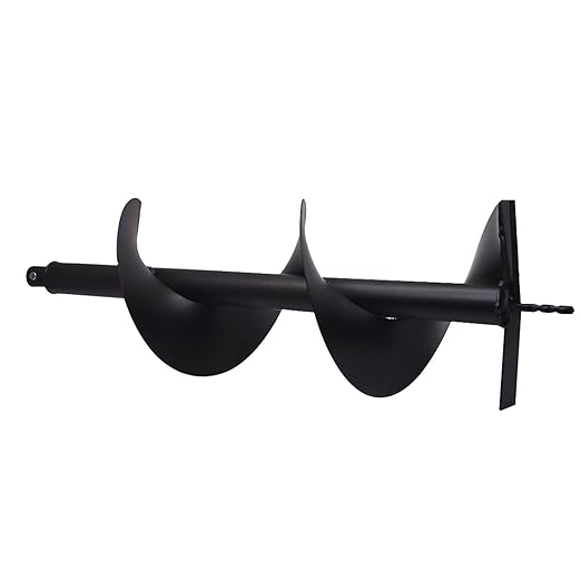 10-in Earth Auger Drill Bit, Garden Plant Flower Auger Rapid Planter Compatible Gas Powered Post Fence Hole Digger with 3/4 Shaft