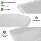 RooTrimmer 1020 Nursery Pot Trays 5 Pack, Transparent Plastic Flat Seed Starter Tray, Durable Square Seedling Starting Tray for Holding and Carrying Plant Pots (Clear)