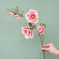 Big Magnolia Artificial Silk Flower Long Branch Living Room Home Wedding Decor Arrangement Autumn White Orchid Fake Plant,Pink