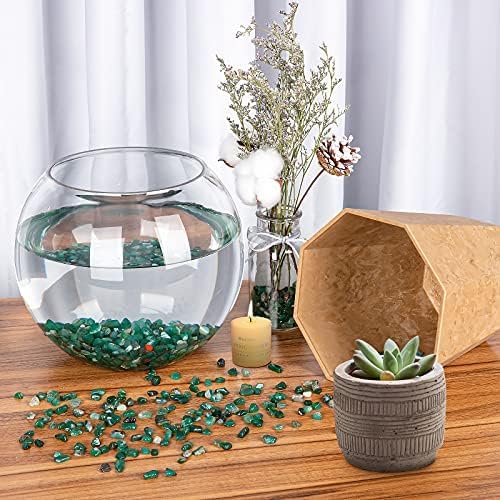 RIFNY Decorative Polished Rocks, 0.3" Gravel Rocks Crushed Crystal for Plant Flower Pots Succulents Cactus Bamboo Plant Vase Filler Aquarium Fish Tank Decorations and DIY Craft (1.5 LB, Green)